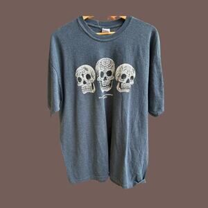 Gildan Skull Graphic Tee | Gray | Size XL | Vintage